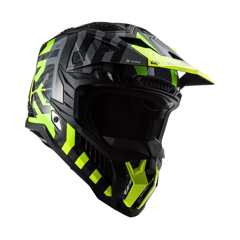 Motocross kaciga LS2 MX703 C X-Force Barrier HV crna-siva-fluo žuta