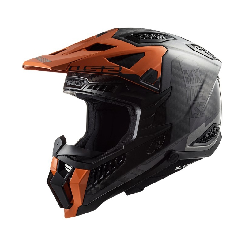 Kaciga za motocross LS2 MX703 C X-Force Victory crna-titan-narančasta