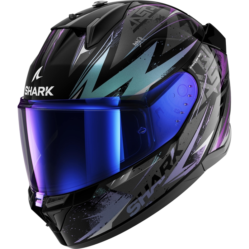 Integralna motociklistička kaciga SHARK D-SKWAL 3 Blast-R crno-sivo-ljubičasta