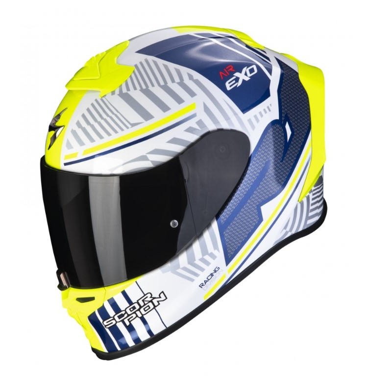 Scorpion EXO-R1 EVO Air Victory integralna kaciga bijelo-plavo-žuta