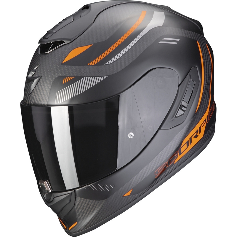 Integralna motociklistička kaciga Scorpion EXO-1400 EVO Carbon Air Kydra crno-narančasta