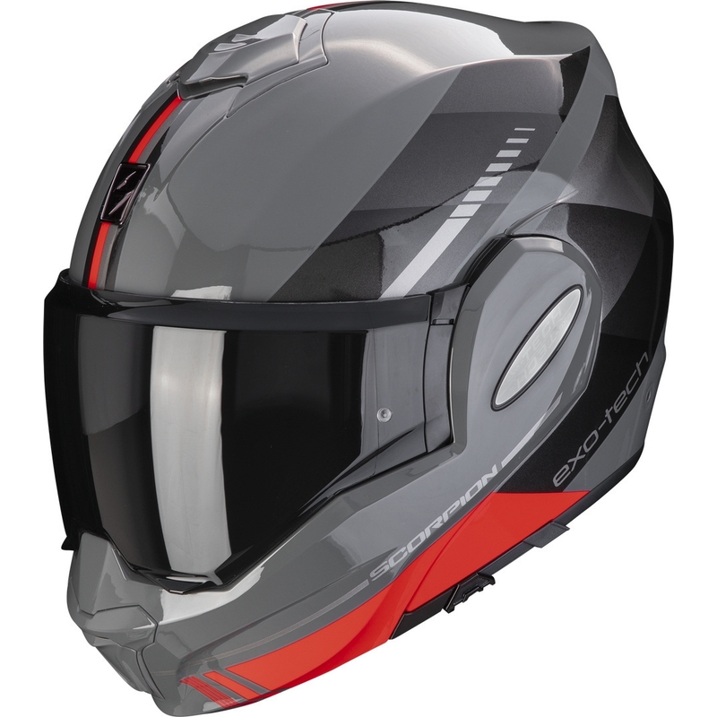 Preklopna motociklistička kaciga Scorpion EXO-TECH EVO Genre sivo-crno-crvena