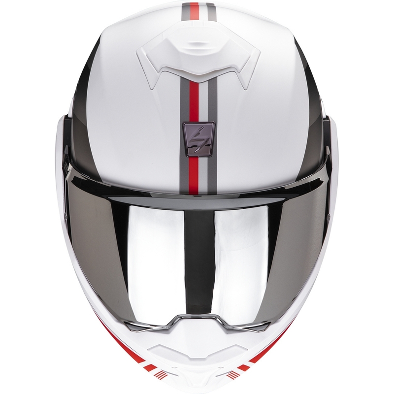 Preklopna motociklistička kaciga Scorpion EXO-TECH EVO Genre bijela-srebrna-crvena rasprodaja