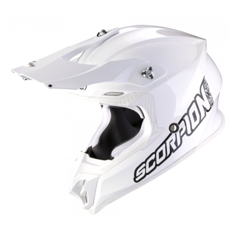 Scorpion VX-16 EVO AIR Čvrsta bijela kaciga za motocross