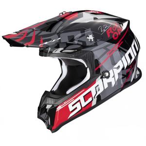 Motocross kaciga Scorpion VX-16 EVO AIR ROK BAGOROS crno-sivo-bijelo-crvena
