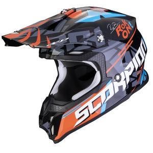 Motocross kaciga Scorpion VX-16 EVO AIR ROK BAGOROS crno-bijela-plava-narančasta