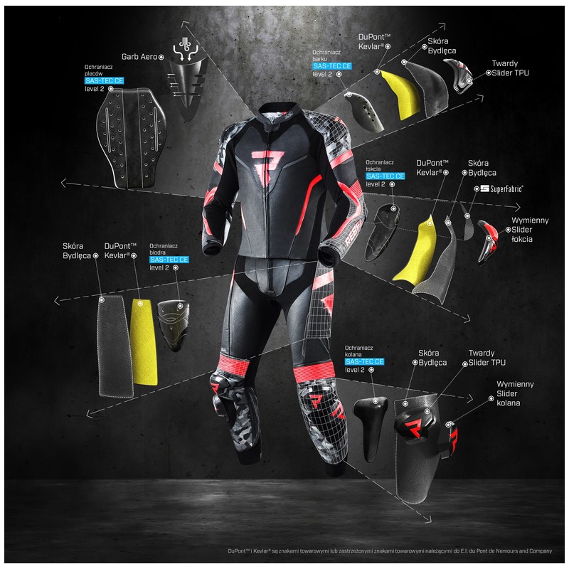 Motorističke hlače Rebelhorn Rebel 22 crno-fluo crvene rasprodaja