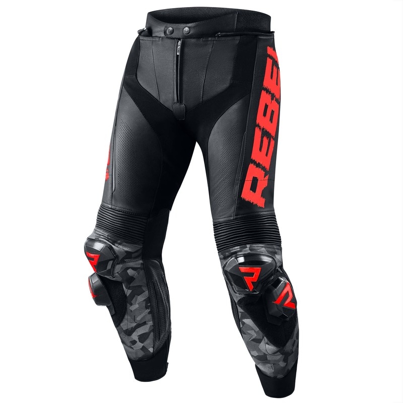 Motorističke hlače Rebelhorn Rebel crno-fluo crvene rasprodaja