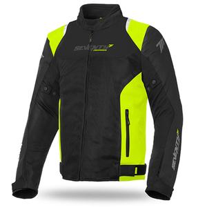 Motociklistička jakna SEVENTY DEGREES SD-JR48 crno-fluo žuta