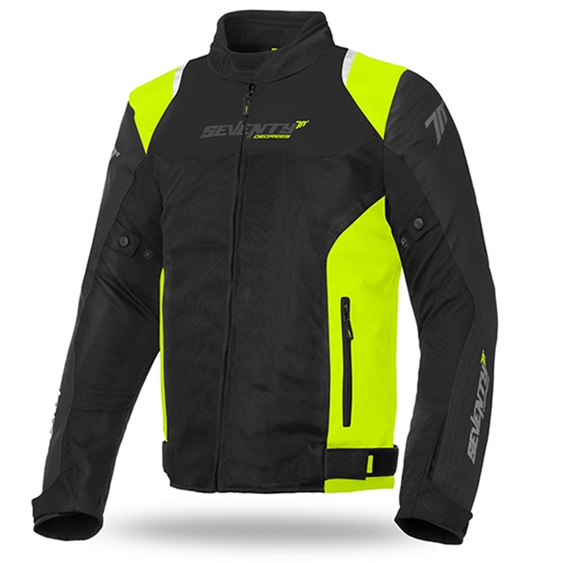 Motociklistička jakna SEVENTY DEGREES SD-JR48 crno-fluo žuta