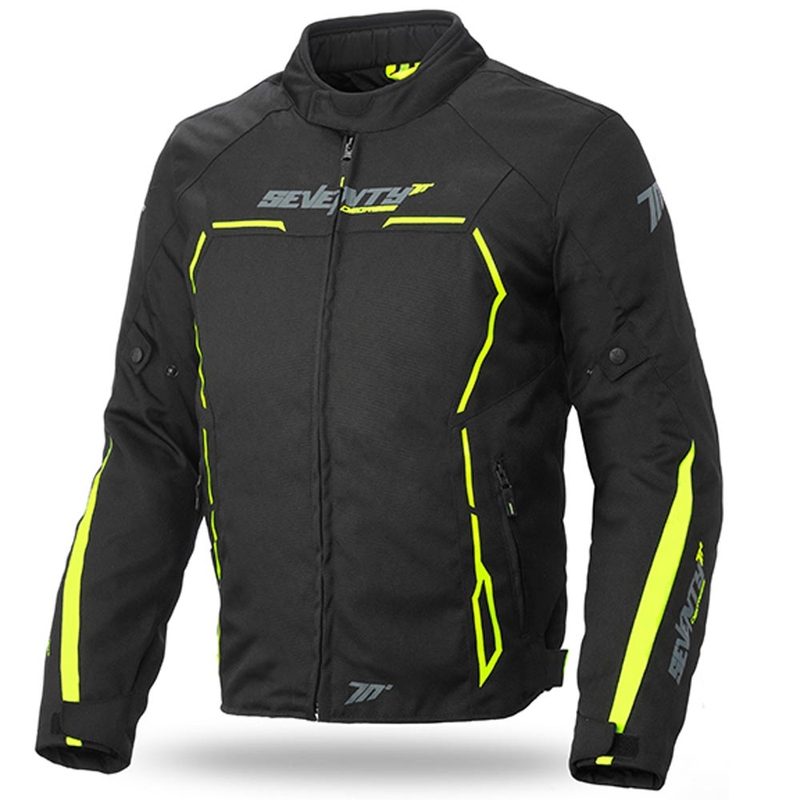 Motociklistička jakna SEVENTY DEGREES SD-JR65 crno-fluo žuta