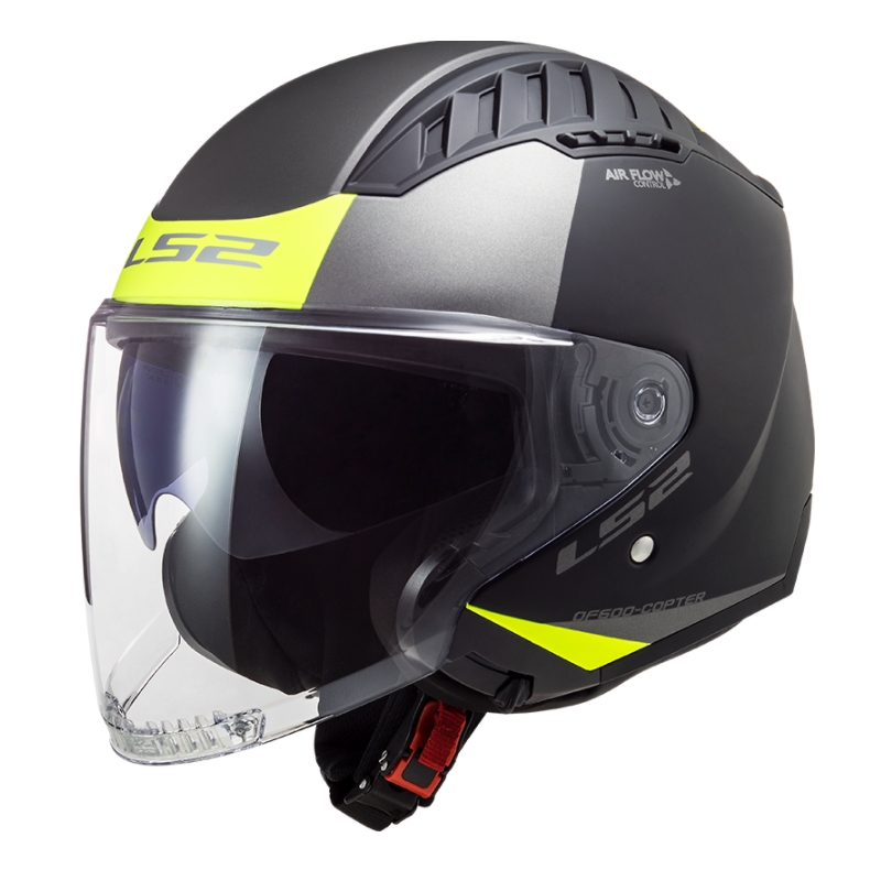 Otvorena motociklistička kaciga LS2 OF600 Copter II Urbane 06 crno-fluo žuta