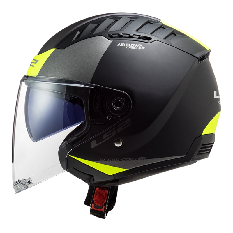 Otvorena motociklistička kaciga LS2 OF600 Copter II Urbane 06 crno-fluo žuta