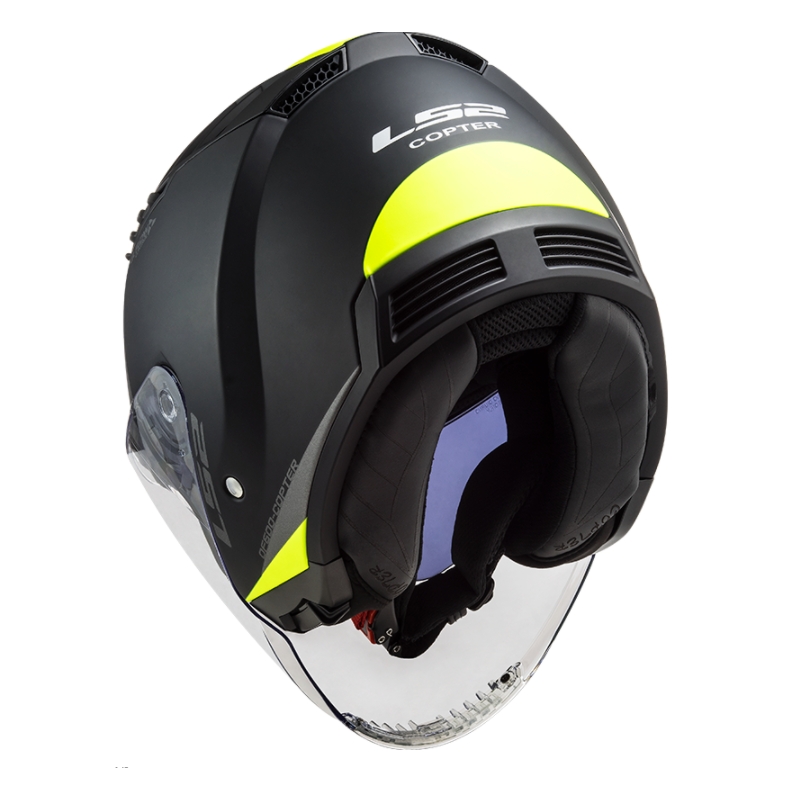Otvorena motociklistička kaciga LS2 OF600 Copter II Urbane 06 crno-fluo žuta