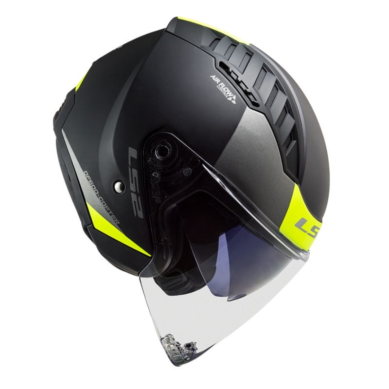 Otvorena motociklistička kaciga LS2 OF600 Copter II Urbane 06 crno-fluo žuta