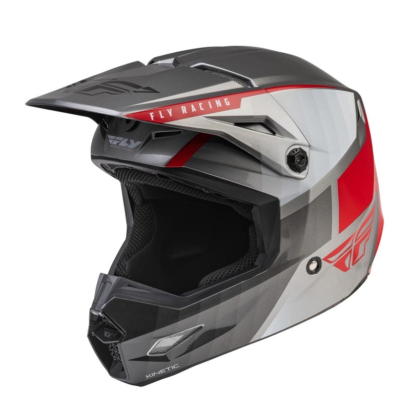Motocross kaciga FLY Racing Kinetic Drift sivo-crvena