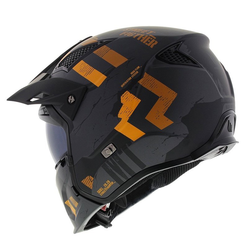 MT Streetfighter SV S Skull A12 sivo-narančasta otvorena kaciga