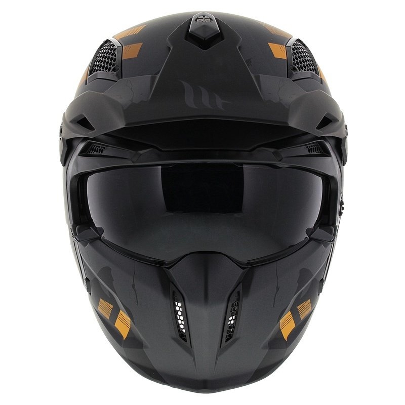 MT Streetfighter SV S Skull A12 sivo-narančasta otvorena kaciga
