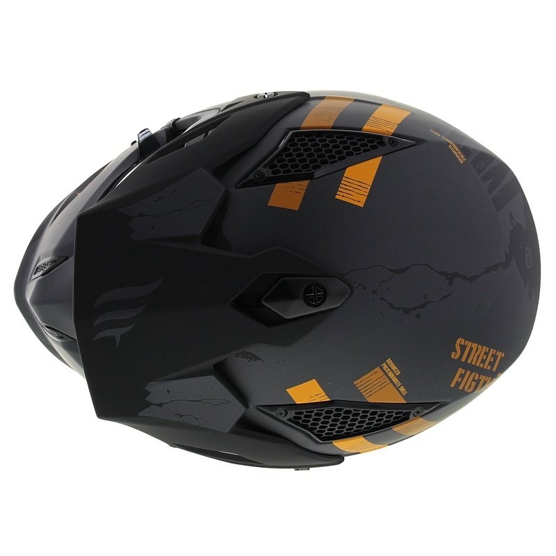 MT Streetfighter SV S Skull A12 sivo-narančasta otvorena kaciga
