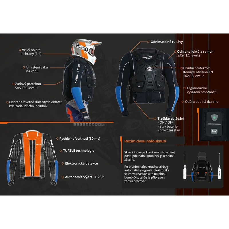 Zračni jastuk za motocikle HELITE Airbag Off Road Dakar