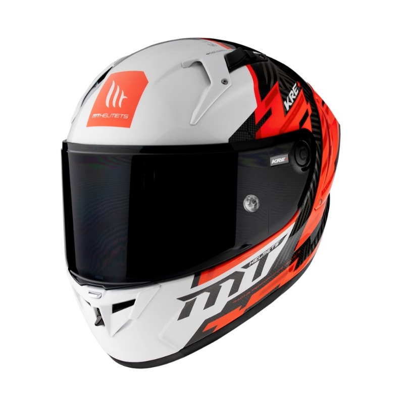 Integralna motociklistička kaciga MT FF103PLUSC KRE+ Carbon Brush A5 crno-bijelo-crvena