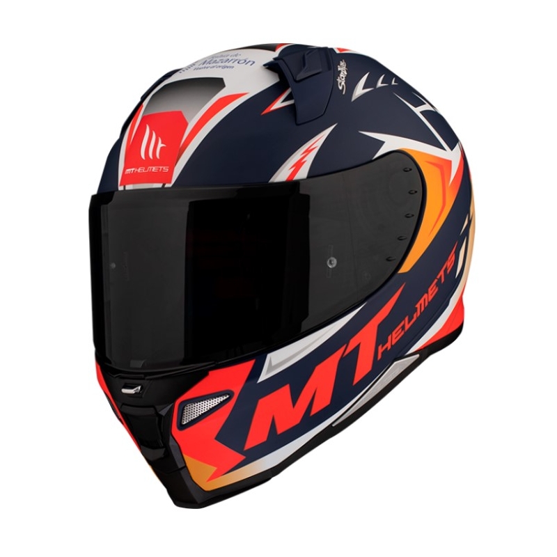 Integralna motociklistička kaciga MT FF110 Revenge 2 Acosta A37 plavo-bijelo-narančasta mat