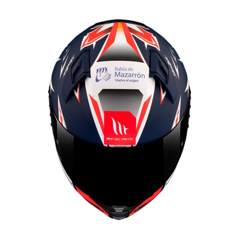 Integralna motociklistička kaciga MT FF110 Revenge 2 Acosta A37 plavo-bijelo-narančasta mat