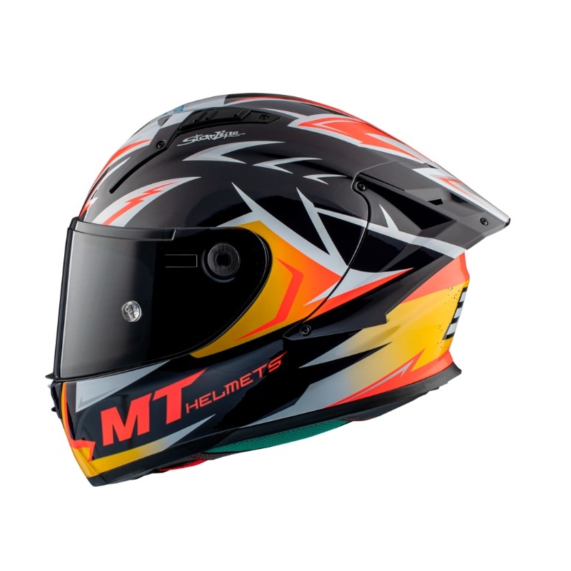 Integralna motociklistička kaciga MT FF103PLUSC KRE+ Carbon Acosta A37 crno-bijelo-narančasta sjajna