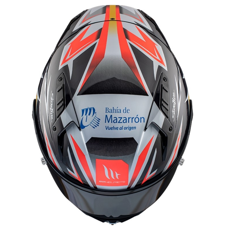 Integralna motociklistička kaciga MT FF103PLUSC KRE+ Carbon Acosta A37 crno-bijelo-narančasta sjajna