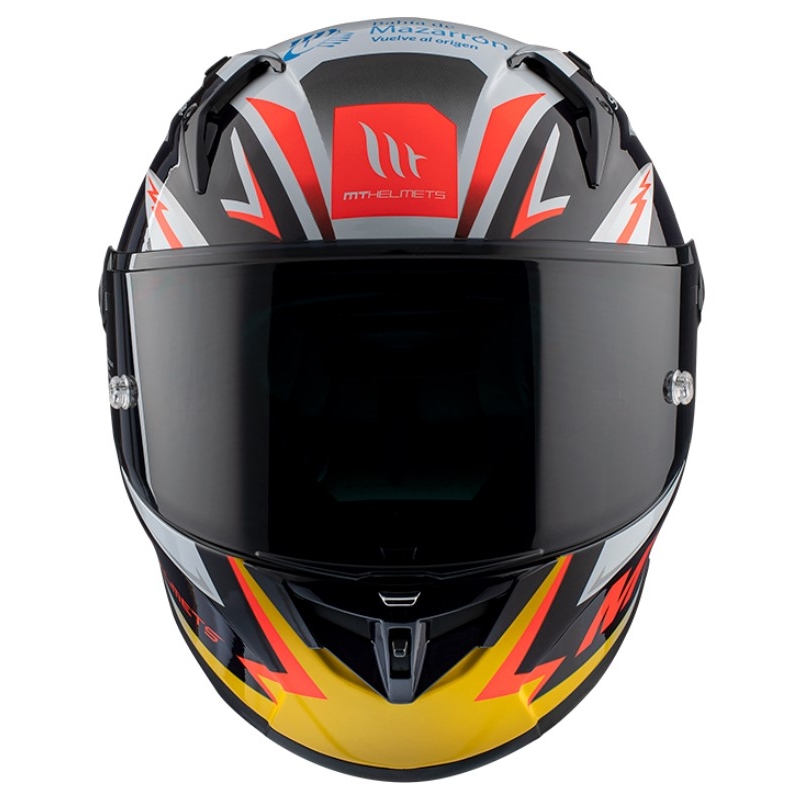 Integralna motociklistička kaciga MT FF103PLUSC KRE+ Carbon Acosta A37 crno-bijelo-narančasta sjajna