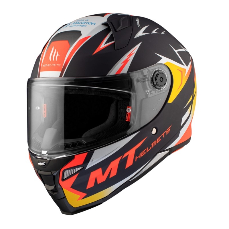 Integralna motociklistička kaciga MT FF110 Revenge 2 S Acosta A37 crno-narančasto-bijela mat