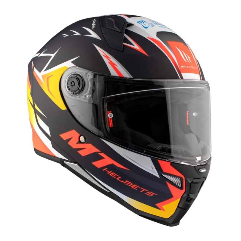 Integralna motociklistička kaciga MT FF110 Revenge 2 S Acosta A37 crno-narančasto-bijela mat