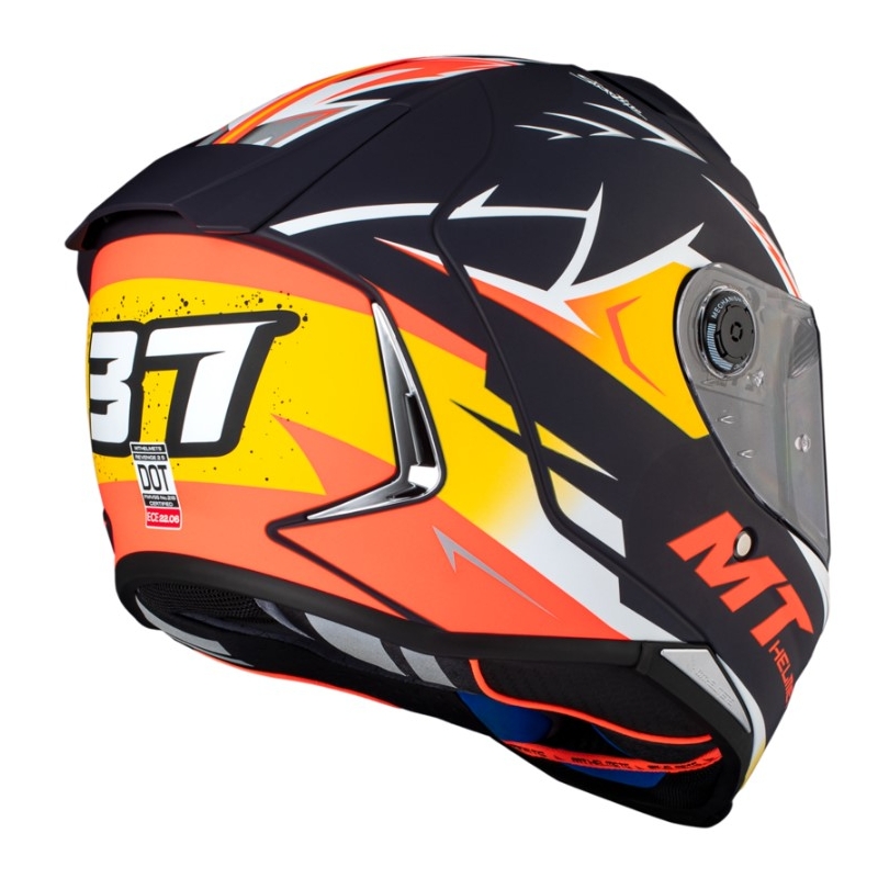 Integralna motociklistička kaciga MT FF110 Revenge 2 S Acosta A37 crno-narančasto-bijela mat