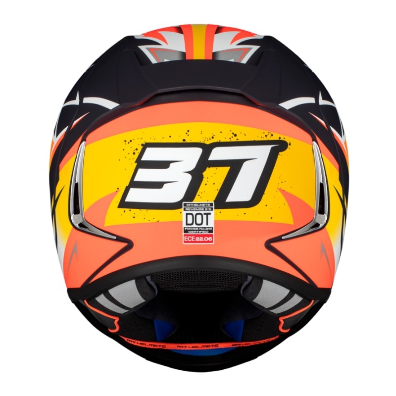 Integralna motociklistička kaciga MT FF110 Revenge 2 S Acosta A37 crno-narančasto-bijela mat