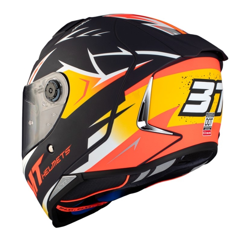 Integralna motociklistička kaciga MT FF110 Revenge 2 S Acosta A37 crno-narančasto-bijela mat