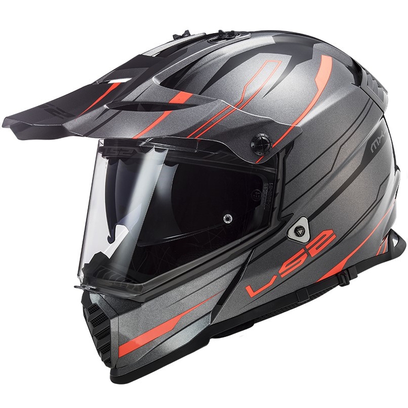 Enduro kaciga LS2 MX436 Pioneer EVO Knight titanium-orange