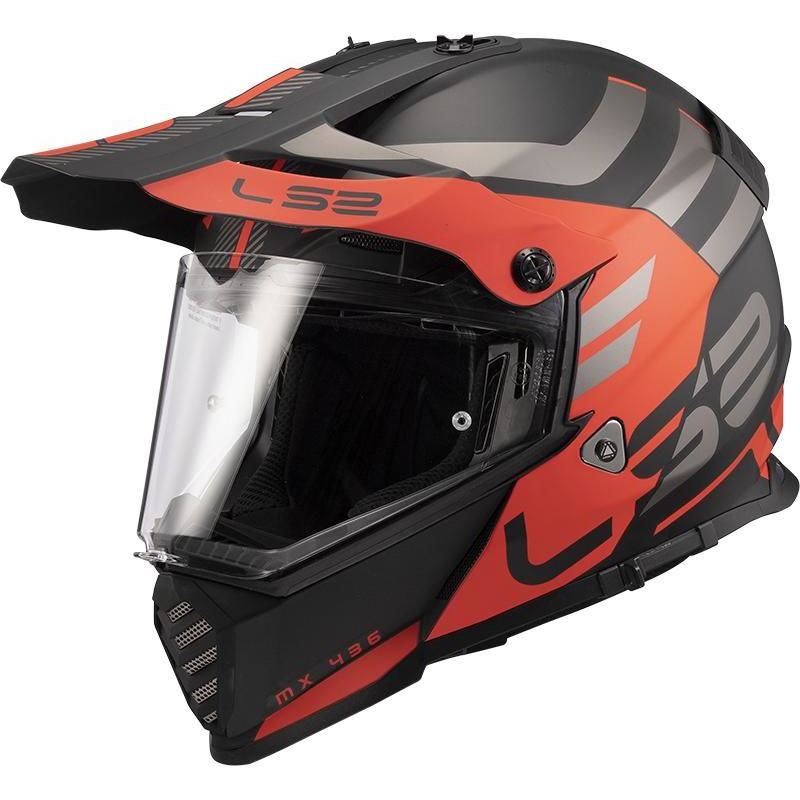 Enduro kaciga LS2 MX436 Pioneer Evo Adventurer crno-narančasta mat
