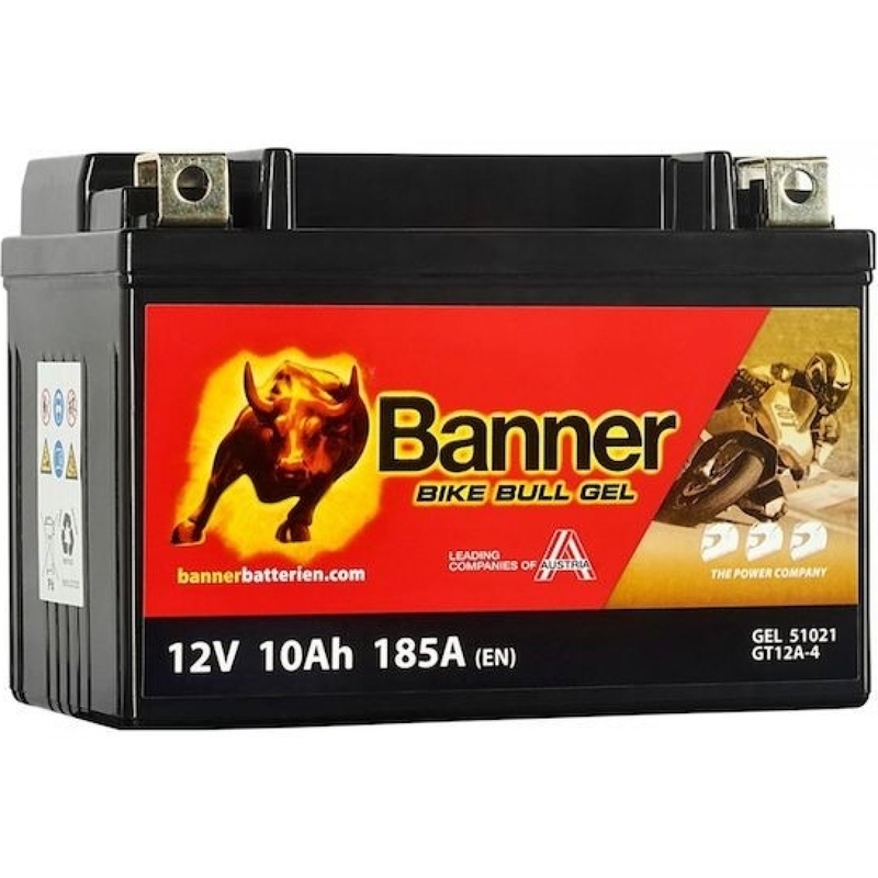 Gel baterija Banner Bike Bull Gel 12V, YT12A-BS, 10AH, 185A