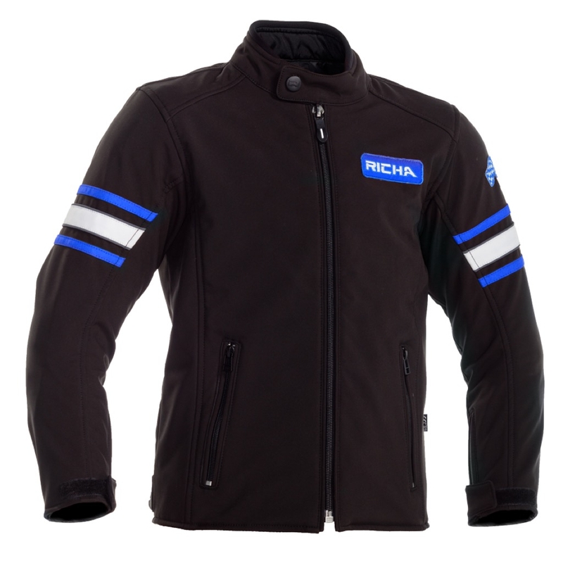 Dječja motoristička jakna RICHA Toulon 2 Softshell crno-plava rasprodaja