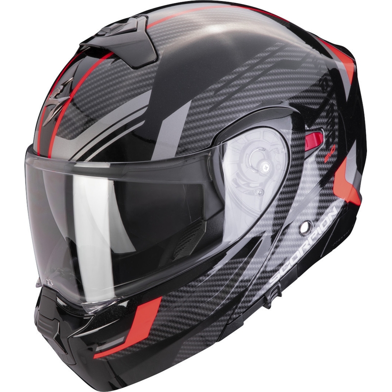 Motociklistička kaciga na preklop Scorpion EXO-930 EVO Sikon crna-srebrna-crvena rasprodaja