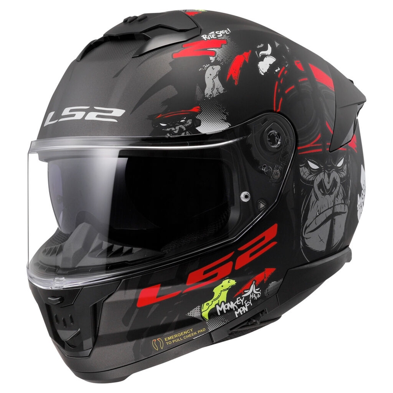 Integralna motociklistička kaciga LS2 FF808 Stream II Angry Monkey crno-crvena