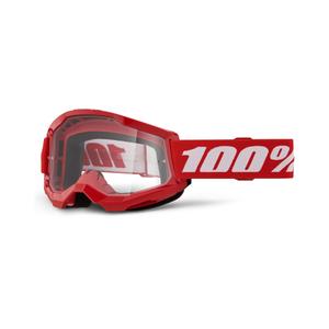 Naočale za motocross 100% STRATA 2 New Red (prozirni pleksiglas)