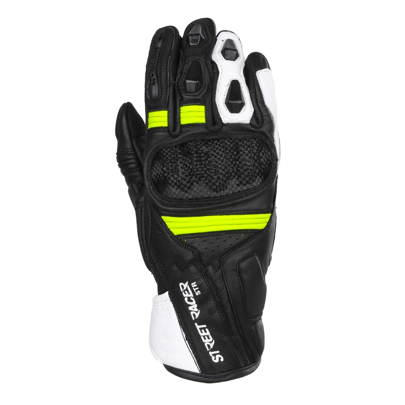 Ženske moto rukavice Street Racer STR crno-fluo žute