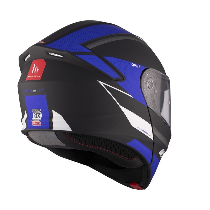 Motociklistička kaciga na preklop MT Genesis SV Cave A7 crno-bijelo-plava mat