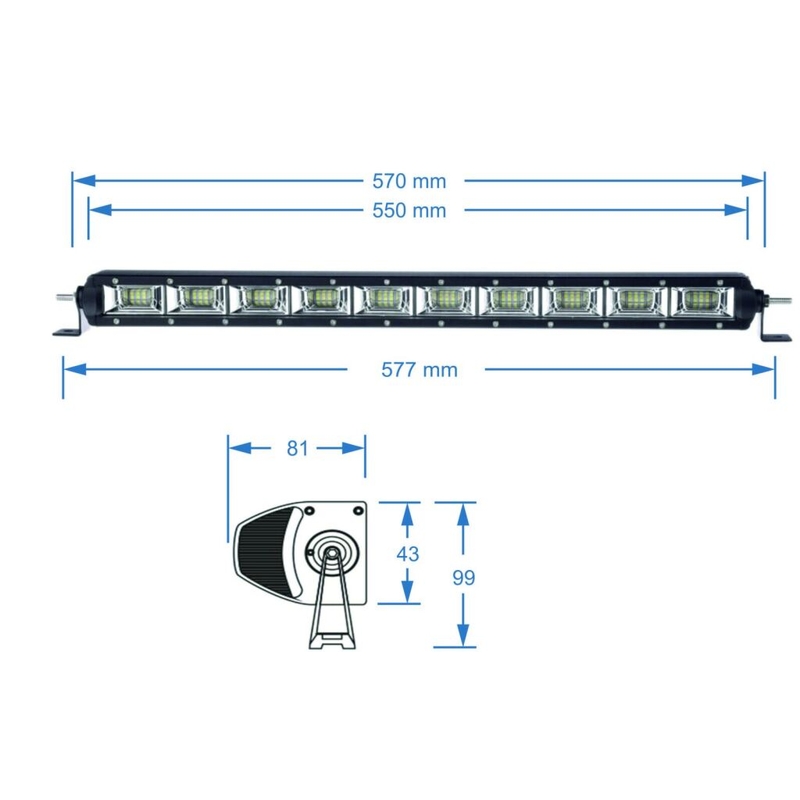 LED svjetlosna traka SHARK LED svjetlosna traka, ETI LED, 21,5", 100 W