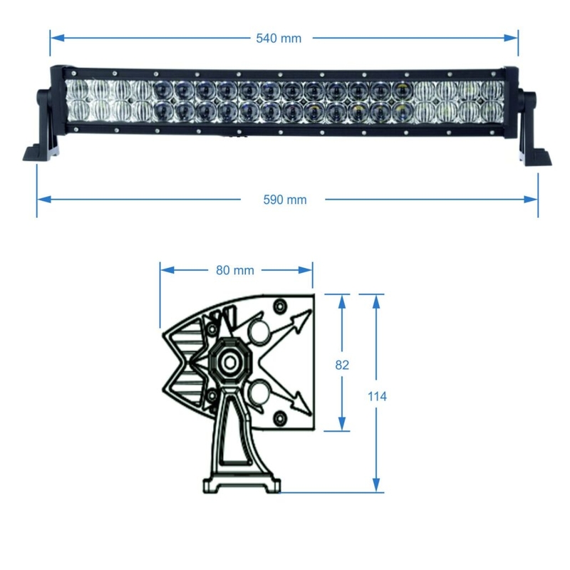 LED zakrivljena rampa SHARK LED SVJETLEŠNA TRAKA 20", ZAKRIVLJENA, 120 W, R 560 MM - 5D