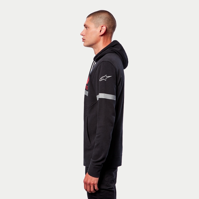Alpinestars Club Hoodie crno-crveno-plavo-sivo