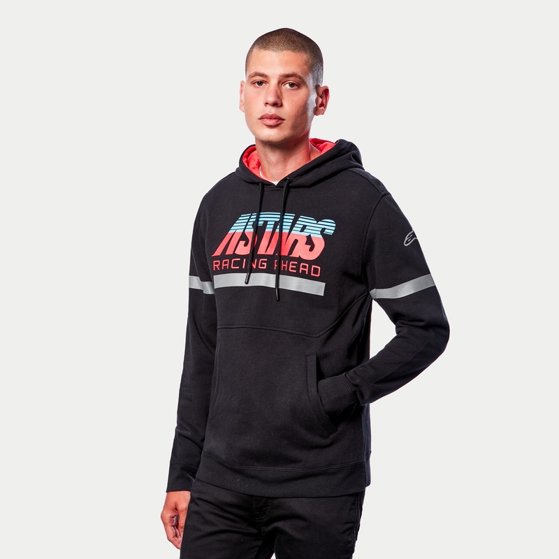 Alpinestars Club Hoodie crno-crveno-plavo-sivo