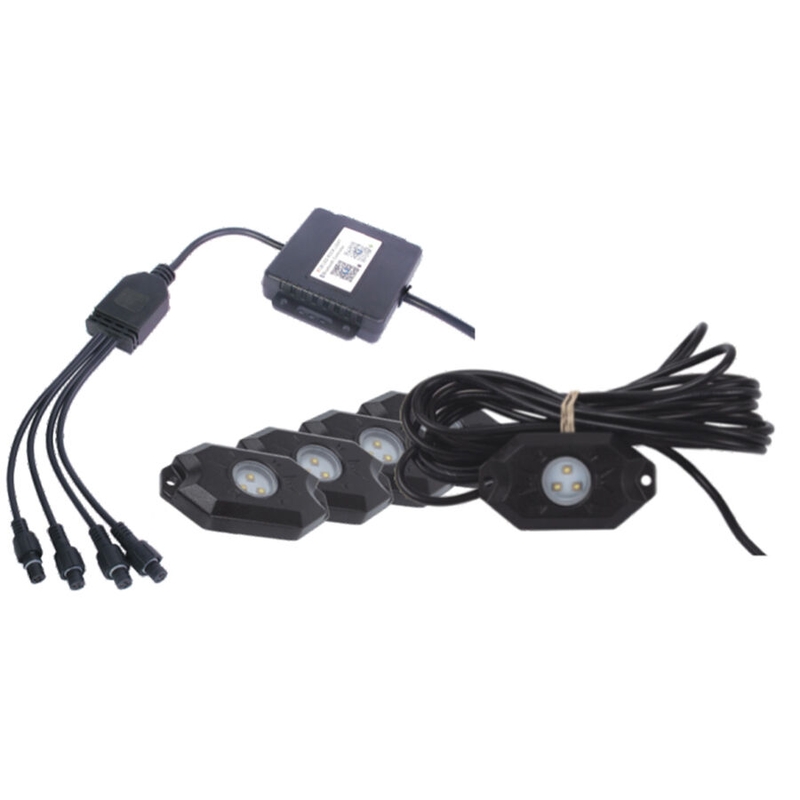Šarena LED rasvjeta za šasiju SHARK LED SVJETLO, RGB, VIŠEBOJNO, BLUETOOTH UPRAVLJANJE, SET OD 4 KOMADA