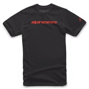 Triko Alpinestars Linear Wordmark Tee černo-červená fluo